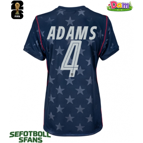 Förenta stater Tyler Adams #4 Bortatröja Kvinnor VM 2026 Kortärmad